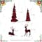 Glitzhome; Glitzhome® Burgundy Flocked Reindeer with Tree Christmas Table Décor Set; Category:Christmas Tabletop Decor; Image:9